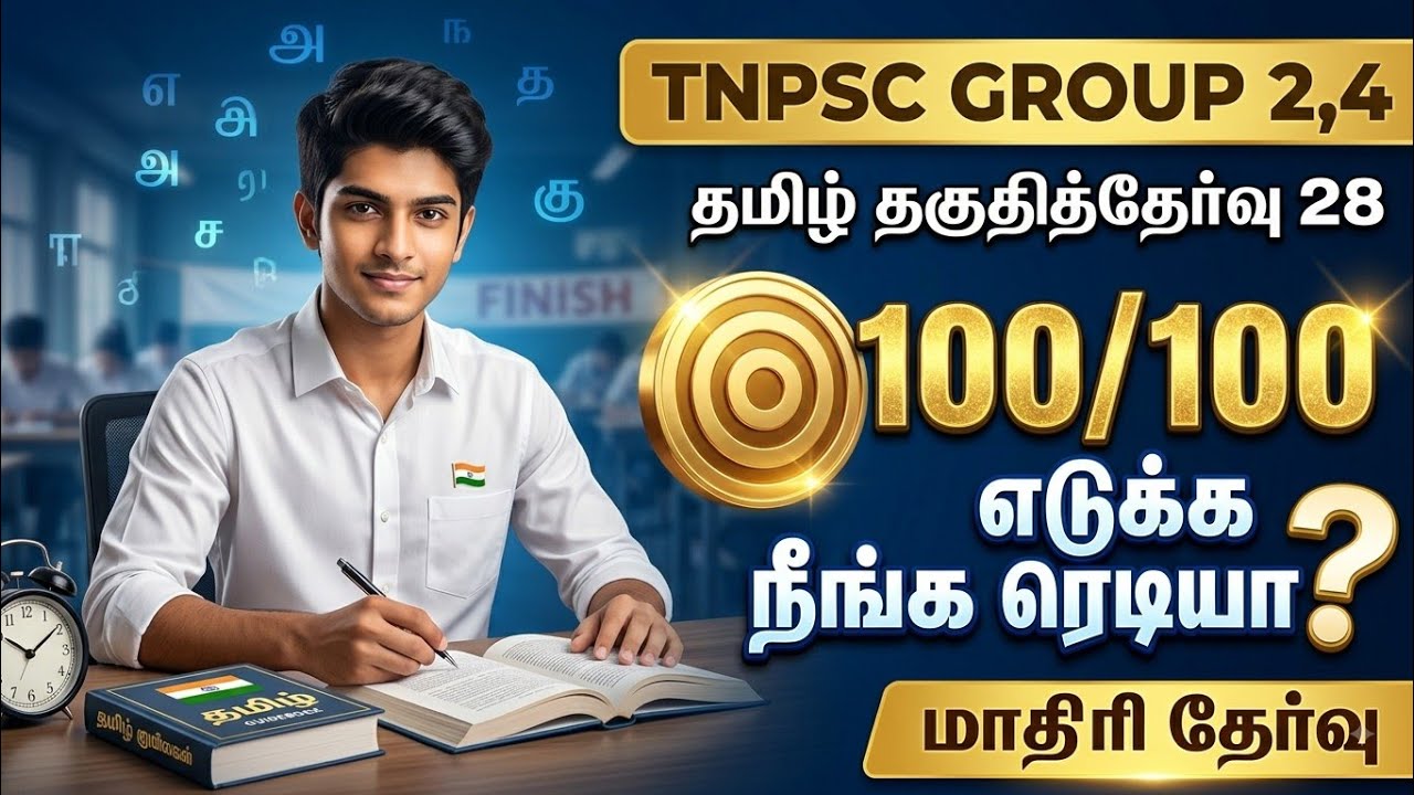 TNPSC 2026 - Free Test 28 -  முடிஞ்சா 50/50 எடுத்து பாருங்க - TNPSC அசல் வினாக