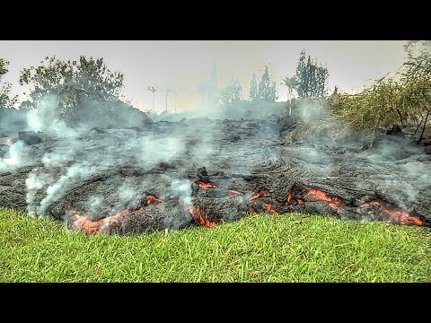 Hawaii's Puna Lava Flows Near Town