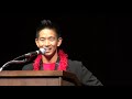 Jake Shimabukuro speaks at the Go For Broke Movie Sneak Peak