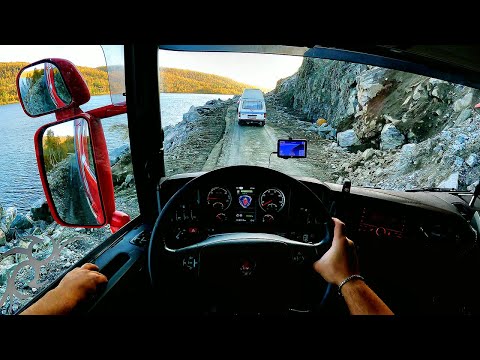 POV Driving Scania R440 - very narrow road Fv450
