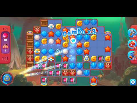 Fishdom. 5171 hard level no boosters and diamonds. Full Rachel