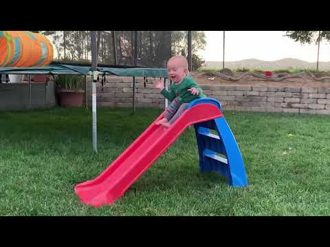 Cute Funny Baby Plays Slide FUNNY BABY VIDEOS