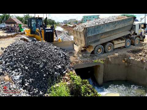 Properly Repair Starting And Good After Drainage System With Skill Dozer And Team 25.t Trucks