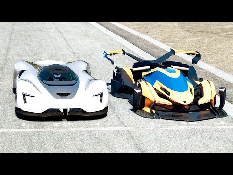 Lamborghini V12 GTR Concept vs SRT Tomahawk at Drag Race 24 KM