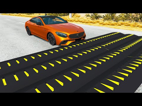 Cars vs 8 Massive Spike Strip – BeamNG.Drive