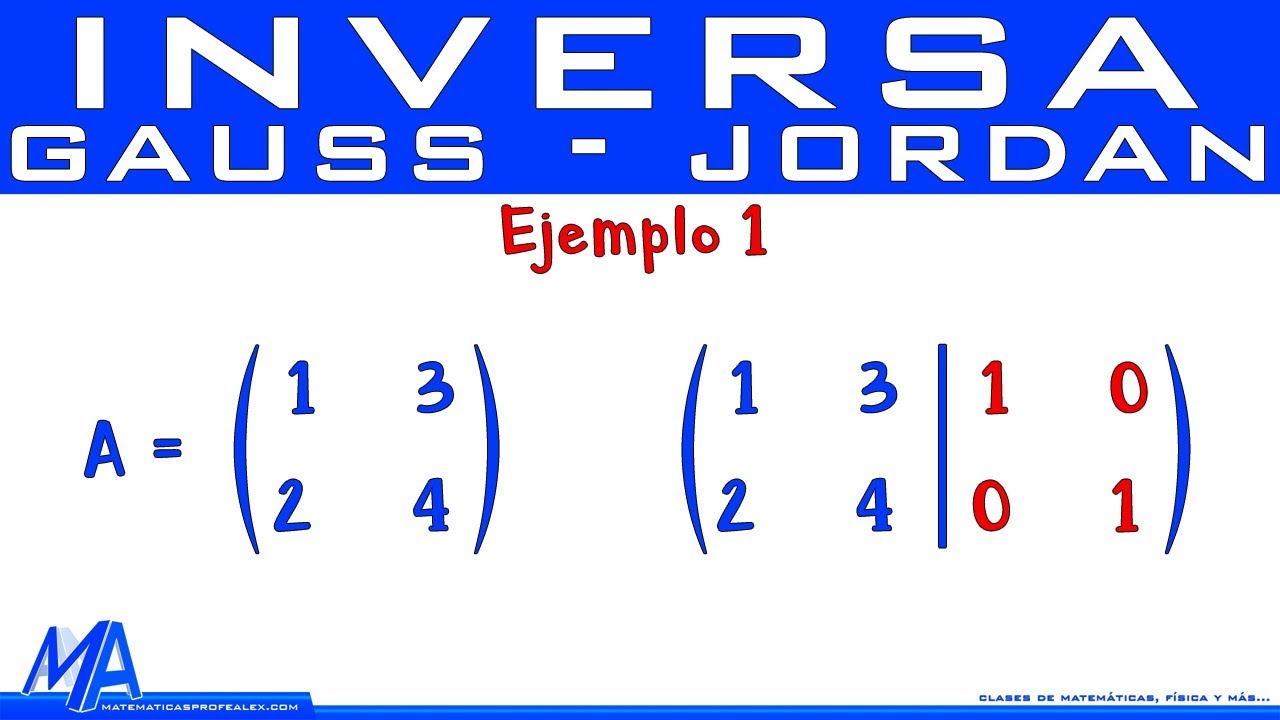 Matriz inversa método Gauss Jordan | Ejemplo 1