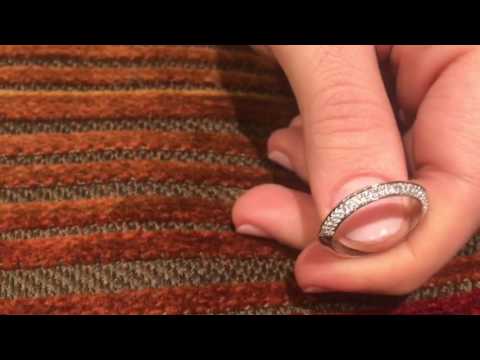 Knife shank band with micro pave in CZ Platinum |8601