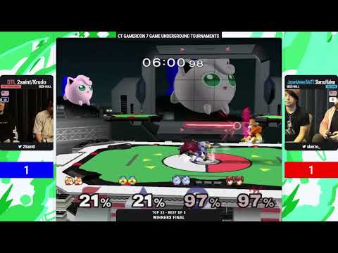 CT GamerCon 7 SSBM - Krudo/2saint (Blue) vs. Skerzo/Kalvar (Red) - Melee Doubles WF