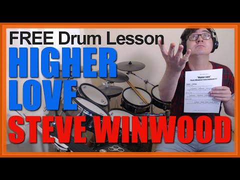 ★ Higher Love (Steve Winwood) ★ FREE Video Drum Lesson | How To Play INTRO BEAT (John Robinson Jr.)