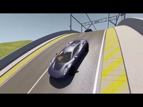 Cars Vs Giant Ramp but REVERSE #6 - Beamng Drive
