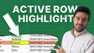 Highlight Active Cell & Row in Excel with Click