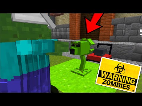 Minecraft PLANTS VS ZOMBIES CHALLENGE MOD / PROTECT YOUR LAWN FROM INVADERS !! Minecraft 🌳