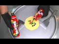 Skittles Ice Cream Rolls How To Make Skittles Ice Cream With Colorful Candy Most Satisfying ASMR