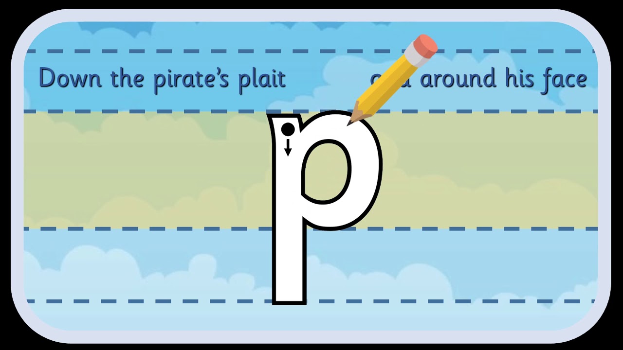 'p' letter formation