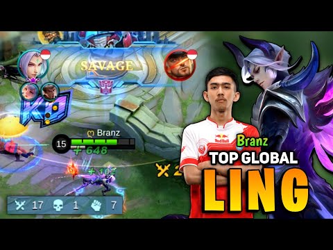 SAVAGE! Ling Branz Perfect Gameplay [ Top Global Ling Best Build 2022 ] By Branz - Mobile Legends
