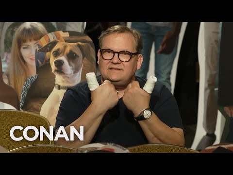 Andy Explains Why His Thumbs Are Bandaged - CONAN on TBS