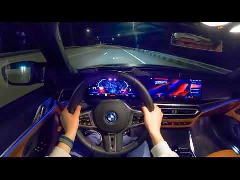 2022 BMW i4 M50 - POV Night Drive (Binaural Audio)