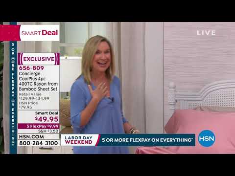 Concierge CoolPlus 4pc 400 Thread Count Rayon from Bambo...