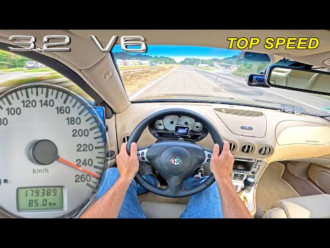 ALFA ROMEO 166 3.2 V6 BUSSO // TOP SPEED on UNLIMITED AUTOBAHN