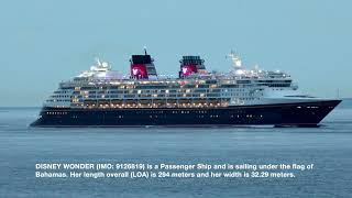 The Disney Wonder departs Port Phillip Heads at dusk. Seen at Point Lonsdale, Victoria, Australia.