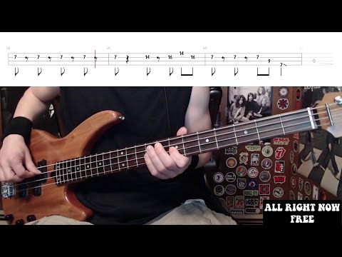 All Right Now by Free - Bass Cover with Tabs Play-Along