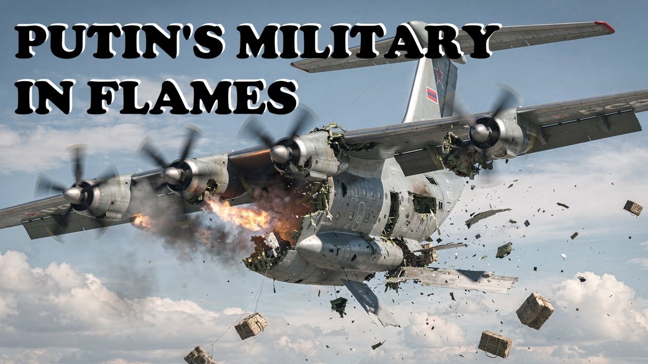 CRASH FOOTAGE - HUGE RUSSIAN AN-22 MILITARY TRANSPORT PLANE BREAKS APART MID-FLIGHT || 2025