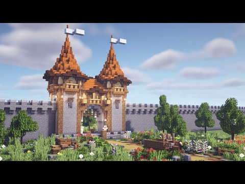 Minecraft | How to Build a Fantasy Castle Gate (Tutorial)