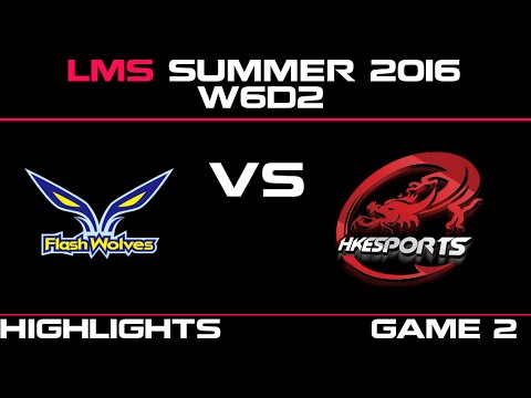 FW vs HKE Game 2 Highlights LMS Summer 2016 W6D2 Flash Wolves vs Hong Kong Esports   HKE vs FW    LM