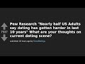 Reacting To Pew Research Is Dating Really Harder Now Reddit Answers