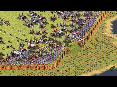 Red Alert 2 | Yuri's Revenge | 7 vs 1- eXTRA HARD AI - RANDOM - lAKE MAP