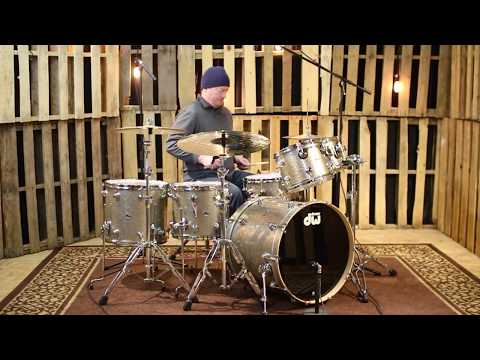 DW Collector's Maple Nickel Sparkle Glass Drum Set - 22, 10, 12, 14, 16, 6x14