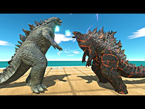 Volcanic War Godzilla Team vs Volcano Itself - Animal Revolt Battle Simulator