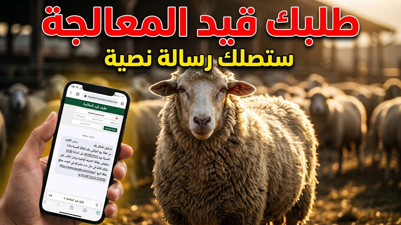 لماذا طلبي قيد المعالجة في موقع اضاحي وعدم وصول الرسالة النصية adhahi.dz