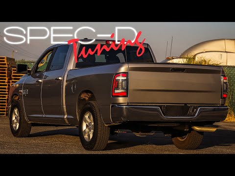 LED C-Light Tail Lights For Dodge Ram 1500 2500 2009-2018 - Black Housing Smoke Lens