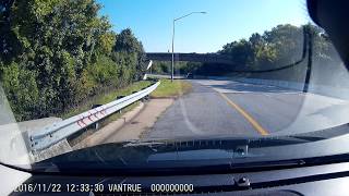 DashCam. Car crash, dog runs into highway