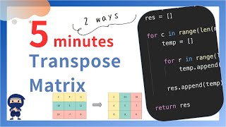 YouTube video 'Transpose Matrix - LeetCode #867 - Python, JavaScript, Java and C++'