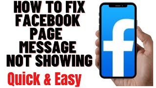 HOW TO FIX FACEBOOK PAGE MESSAGE NOT SHOWING 2024