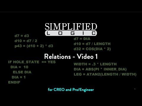 RELATIONS for CREO & Pro/E - Video 1