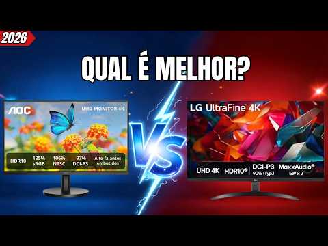 MONITOR 4K AOC U27B3A vs LG UltraFine: QUAL MONITOR 4K Vale Mais a Pena em 2026?