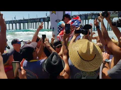 Excitement of Courtney Conlogue's WIN at Van's US Open of Surfing on DAN-O-VISION...