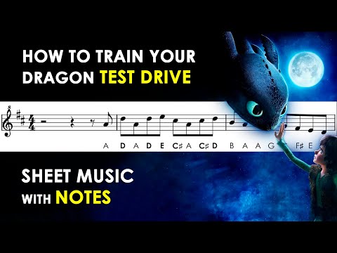 Test Drive - How to Train Your Dragon | Sheet Music with Notes for Recorder, Flute, Violin Tutorial