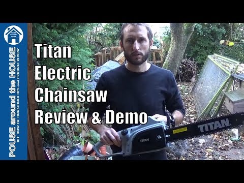 Titan Electric Chainsaw review, demo and assembly instructions. (TTB355CHN) 2000w, 240v. Video