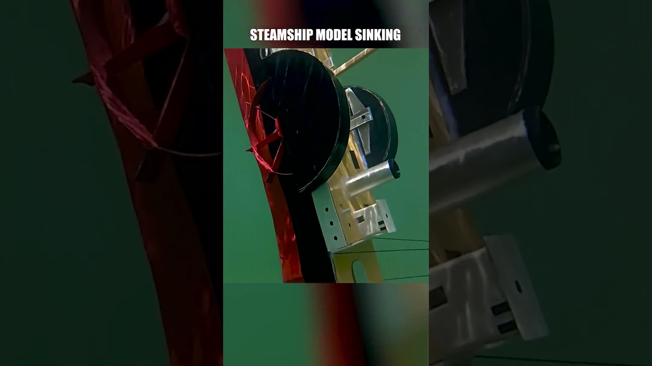 Cardboard ship sinking, 19th century paddle steamer model sinking in the sea, mini shipwreck #rcship