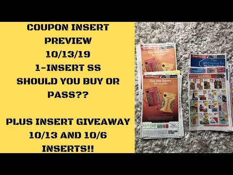 COUPON INSERT PREVIEW FOR 10/13/19~PLUS INSERT GIVEAWAY & BONUS ENTER TO WIN 😍 Video