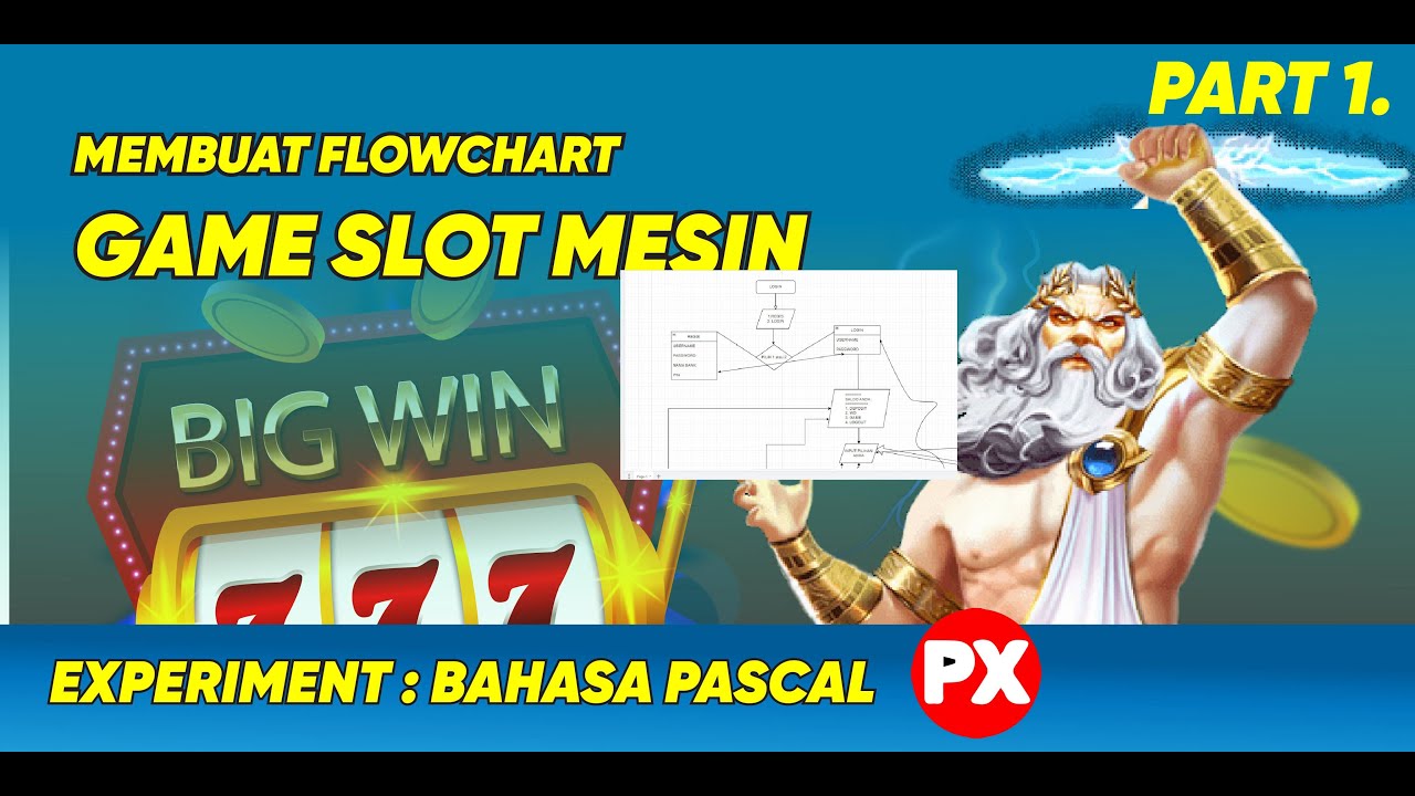Pembuatan Flowchart game slot - Bahasa Pemrograman Pascal - SLOT MESIN GAME PART 1