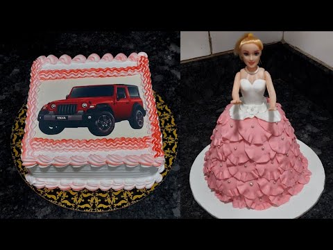 How to make | mahindra thar photo cake & fonden Barbie dall cake!