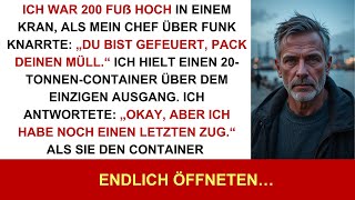 Im Kran 60 m hoch gefeuert: „Pack deinen Mist!“ – ich ließ 20 t fallen, sperrte ihn ein, am Tor fest