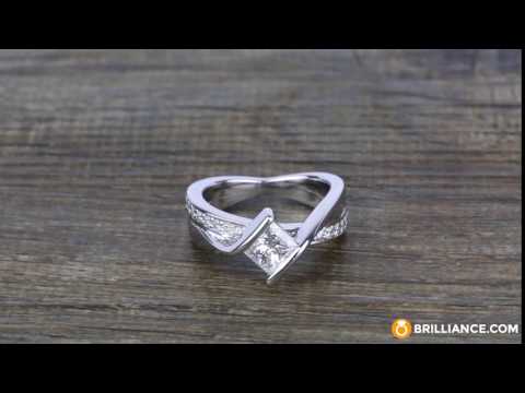 Bezel Princess Diamond Engagement Ring White Gold