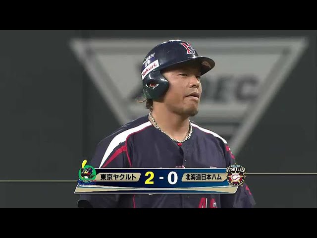 2回表 スワローズ・岩村 センターオーバーの先制タイムリー2ベースヒット!! 2014/6/14 F-S