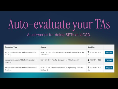 Set Evaluations Ucsd